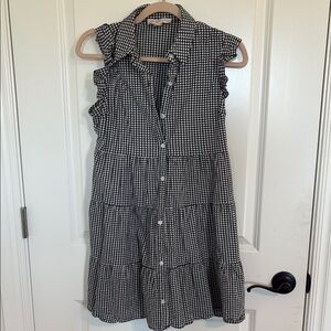 Black and White Gingham Sleeveless Dress